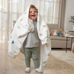 Load image into Gallery viewer, Jiggle &amp; Giggle Dallying Dinosaurs Soft Fleece Blanket
