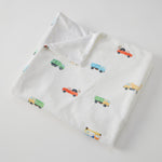 Load image into Gallery viewer, Jiggle &amp; Giggle Trucking Along Soft Fleece Blanket
