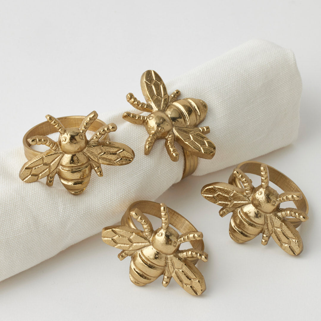 Pilbeam Living Bee Napkin Rings Set Of 4