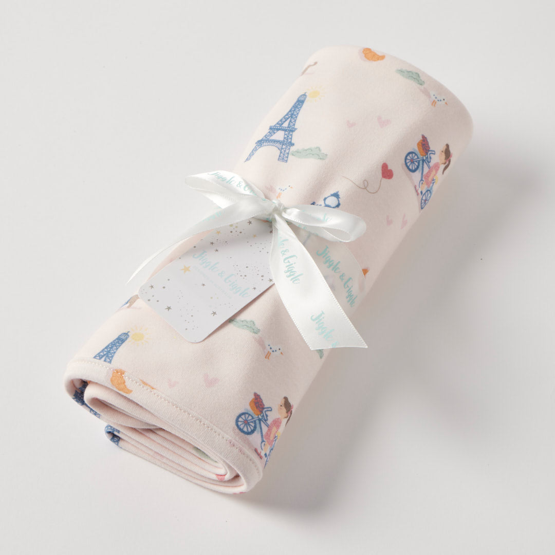 Jiggle & Giggle Bonjour Paris Jersey Wrap