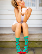 Load image into Gallery viewer, Bamboozld Womens Ladybird Bamboo Sock Green W2-8
