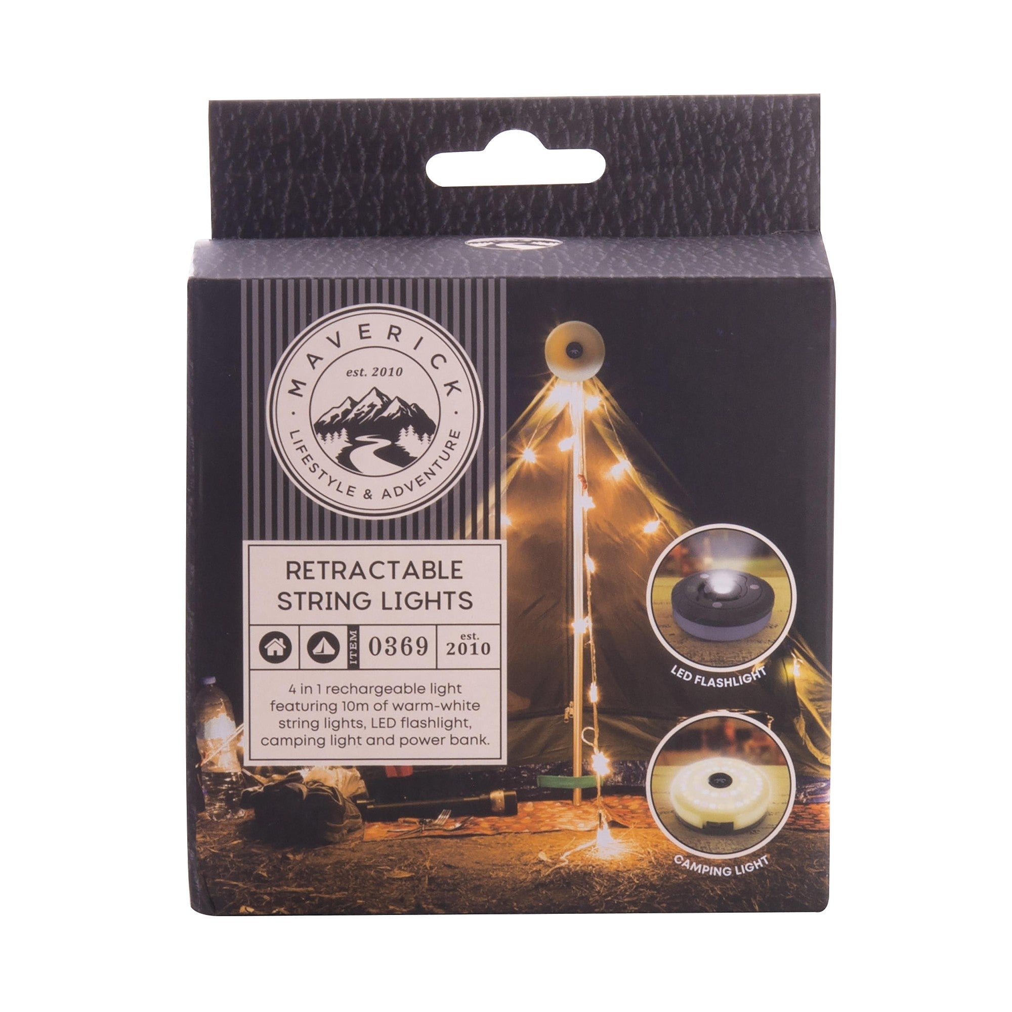 Maverick Retractable String Lights - 10m