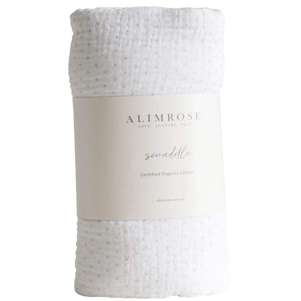 Alimrose Muslin Swaddle Grey Spot