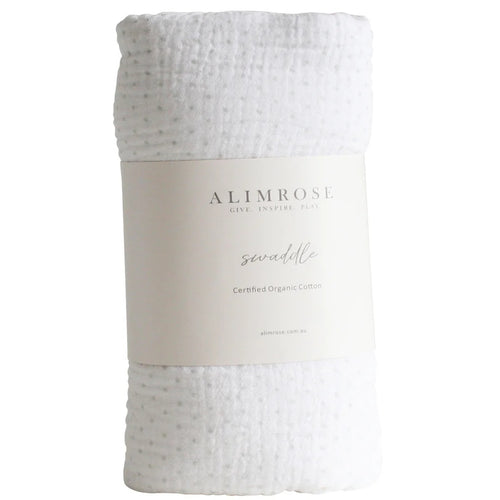 Alimrose Muslin Swaddle Grey Spot