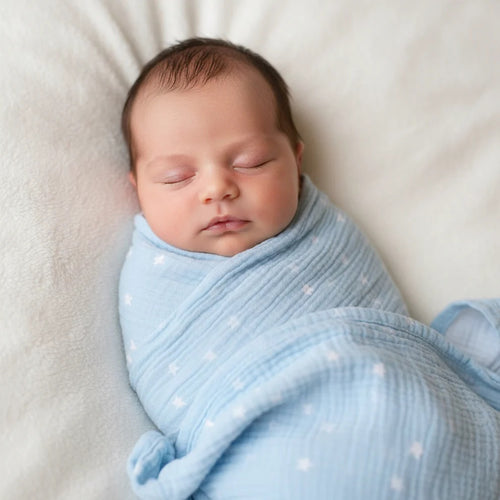 Alimrose Muslin Swaddle Starry Night - Baby Blue