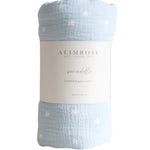 Load image into Gallery viewer, Alimrose Muslin Swaddle Starry Night - Baby Blue
