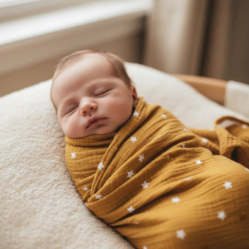 Alimrose Muslin Swaddle Starry Night Butterscotch
