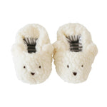 Load image into Gallery viewer, Alimrose Sherpa Bear Booties Ivory 0-6mths

