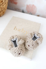 Load image into Gallery viewer, Alimrose Sherpa Bear Botties Oatmeal 0-6mths
