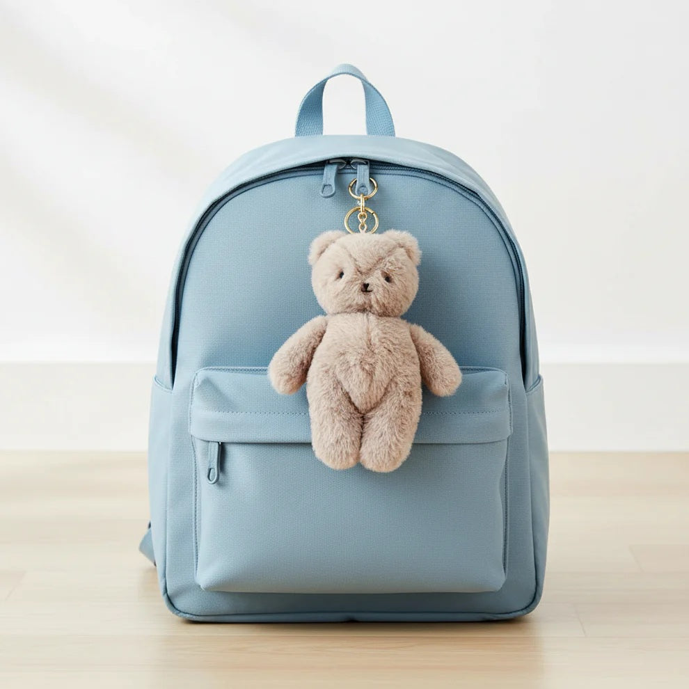 Alimrose Mini Bear Bag Charm Grey