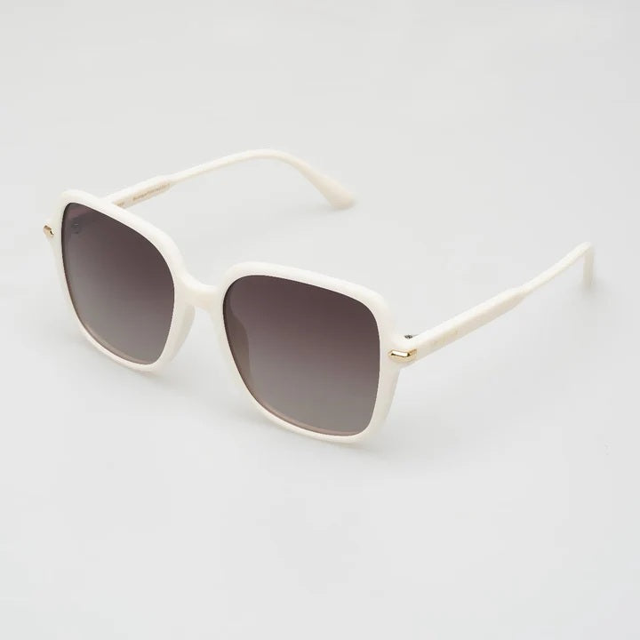 Locello Desi Polarised Sunglasses - White Linen Brown