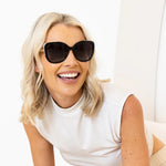 Load image into Gallery viewer, Locello Bronte Polarised Sunglasses - Black Gold Smoke
