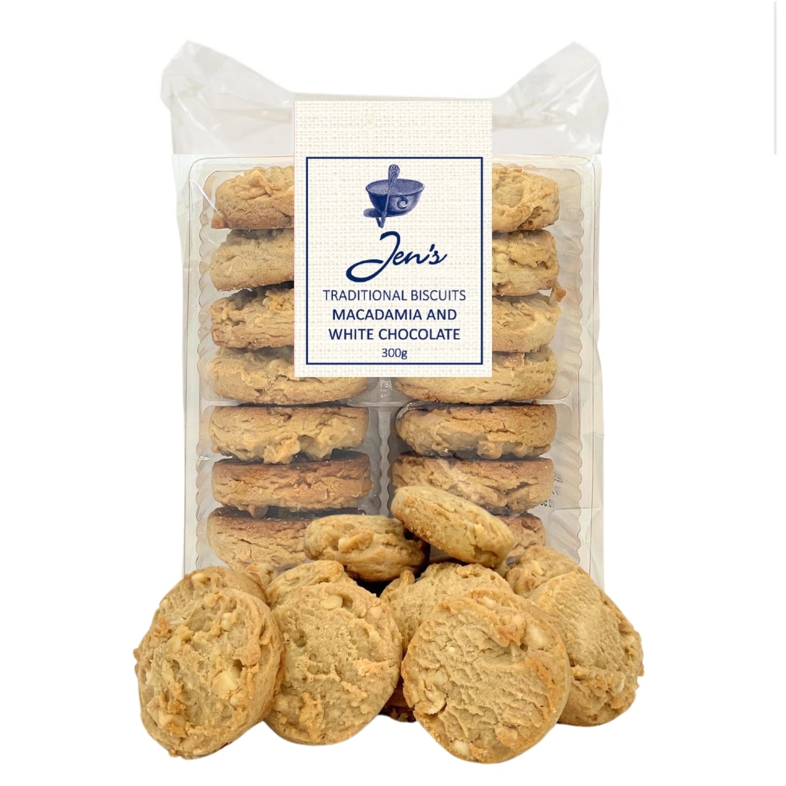 Jen's Macadamia & White Chocolate Biscuits 300g