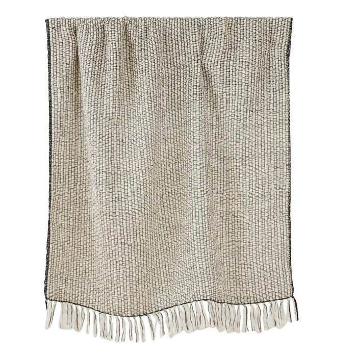 Coast To Coast Vienna Wool Blend Throw Ivory/black