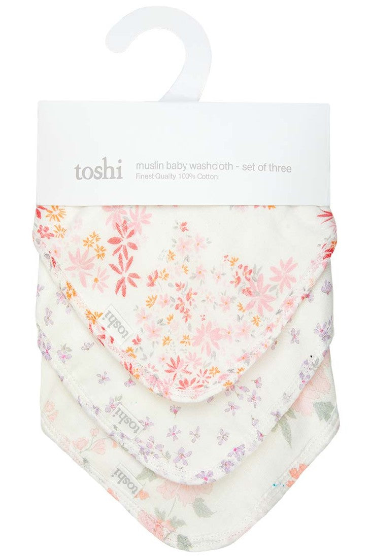 Toshi Baby Washcloth Muslin-3pcs Priscilla