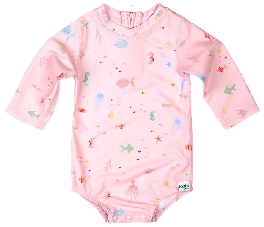 Toshi Swim Baby Onesie L/s Classic Coral