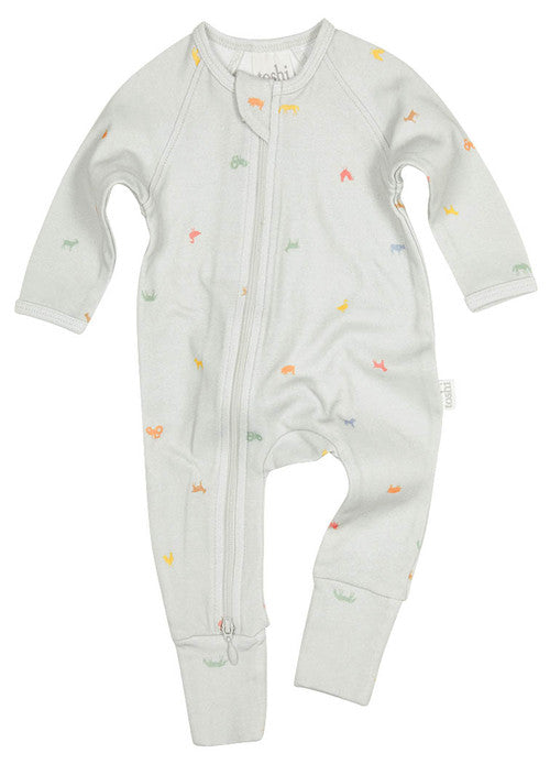 Toshi Onesie Long Sleeve Classic Barn Buddies Ash [sz:0000]