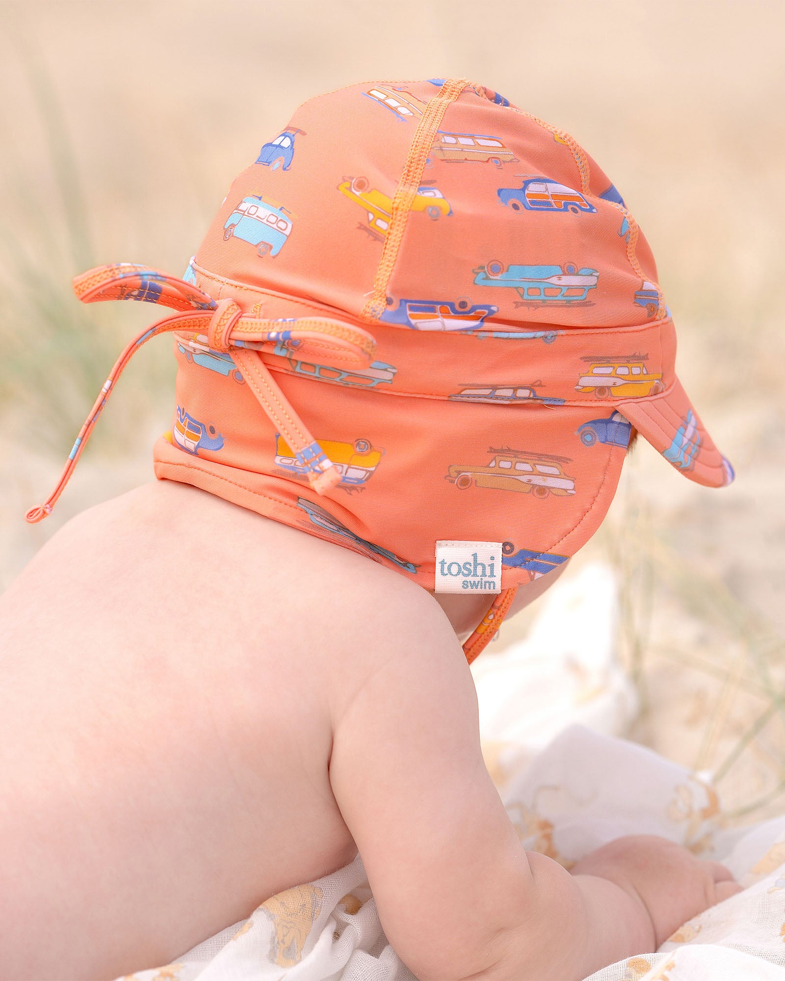 Toshi Swim Baby Flap Cap Classic Surfs Up [sz:xxs]