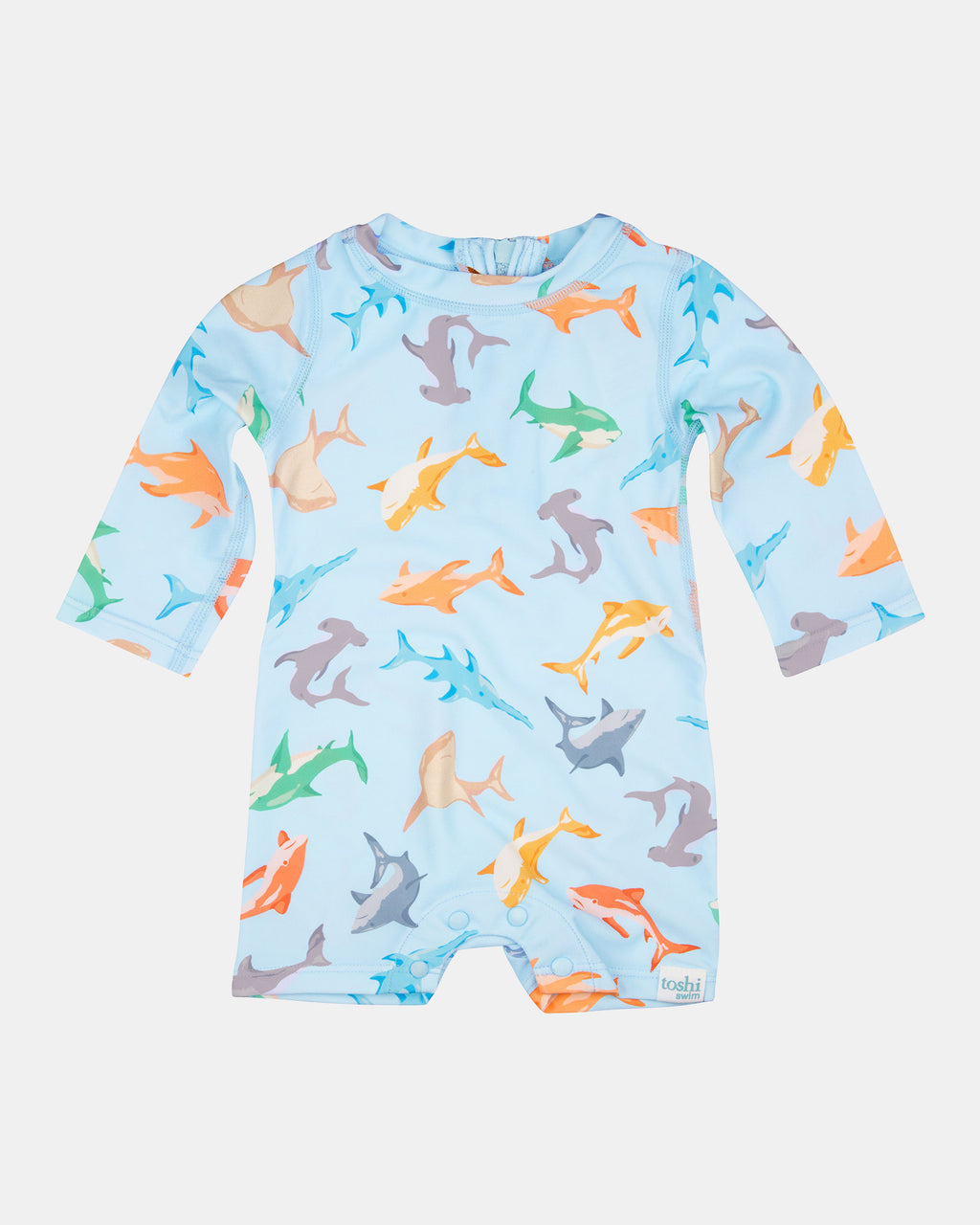 Toshi Swim Baby Onesie L/s Classic Shark Attack [sz:000]
