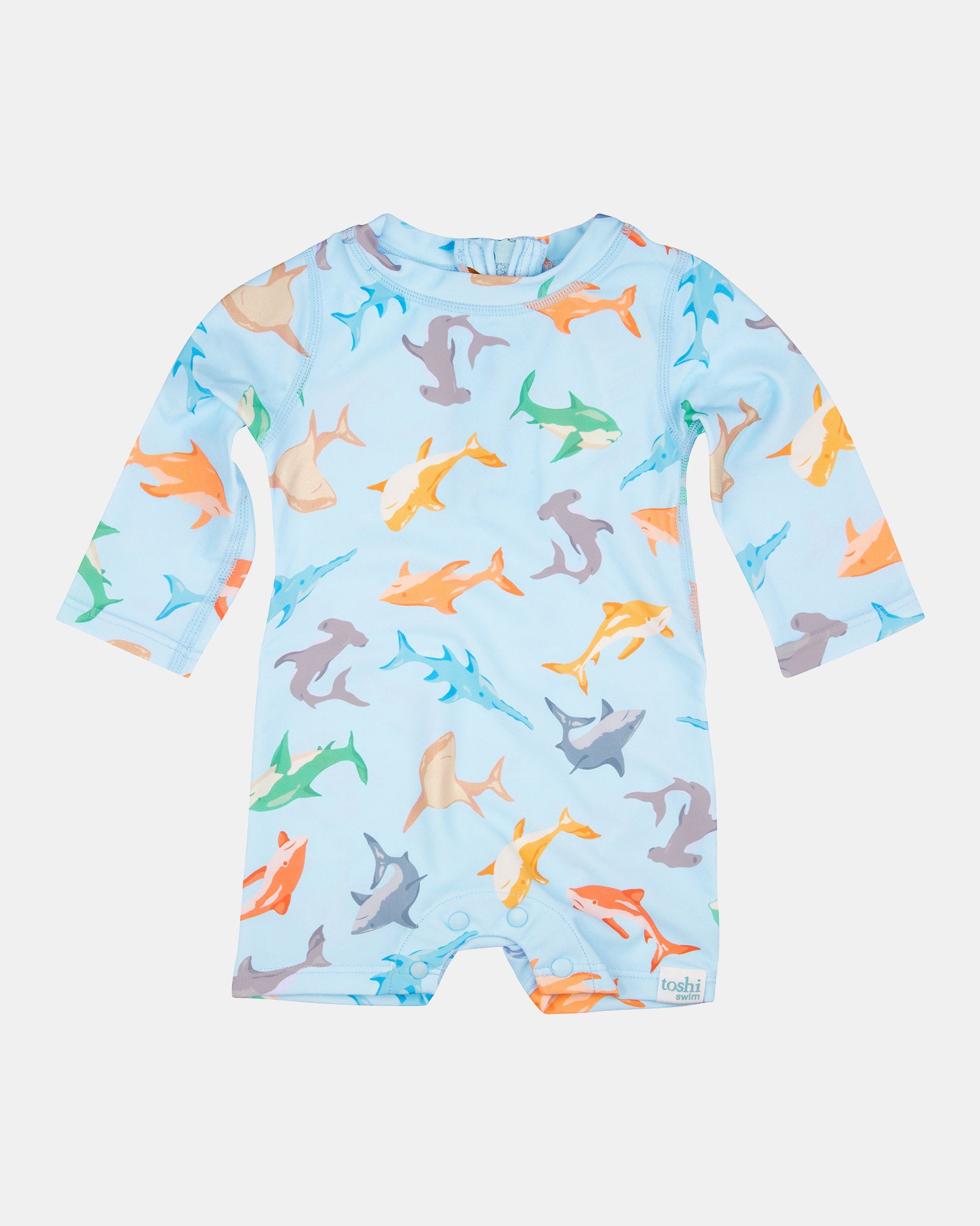 Toshi Swim Baby Onesie L/s Classic Shark Attack [sz:000]