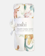 Load image into Gallery viewer, Toshi Baby Washcloth Muslin-2pcs /waratah Dawn

