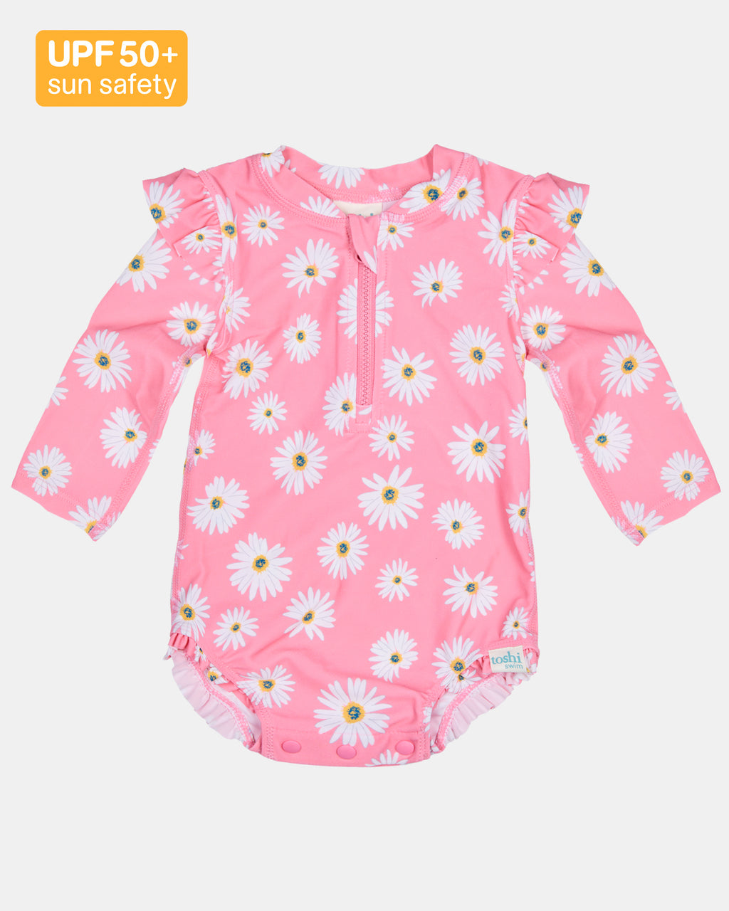 Toshi Swim Onesie Long Sleeve Ripple /daisy Watermelon [sz:000]