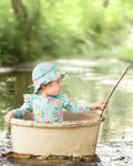 Toshi Swim Onesie Long Sleeve Ripple /waratah Mint [sz:000]
