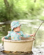 Load image into Gallery viewer, Toshi Swim Onesie Long Sleeve Ripple /waratah Mint [sz:000]
