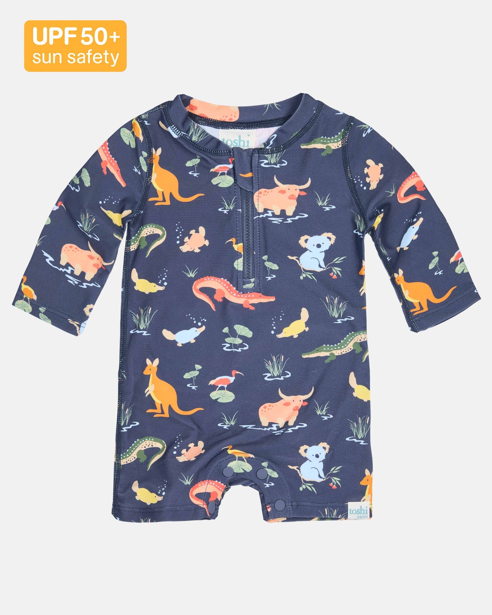 Toshi Swim Onesie Long Sleeve Splash /kakadu Moonlight [sz:000]