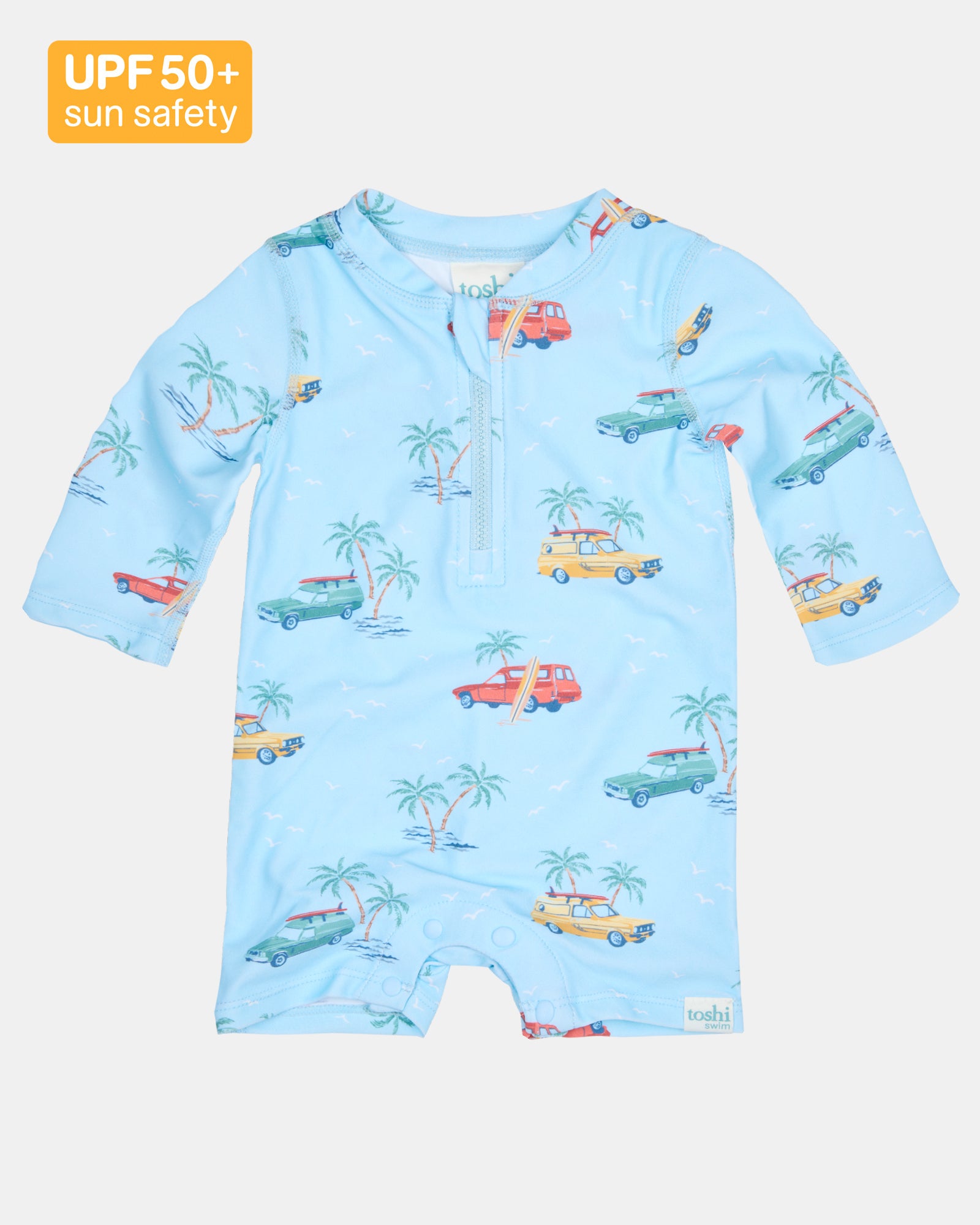 Toshi Swim Onesie Long Sleeve Splash /swell Seekers Sky [sz:000]