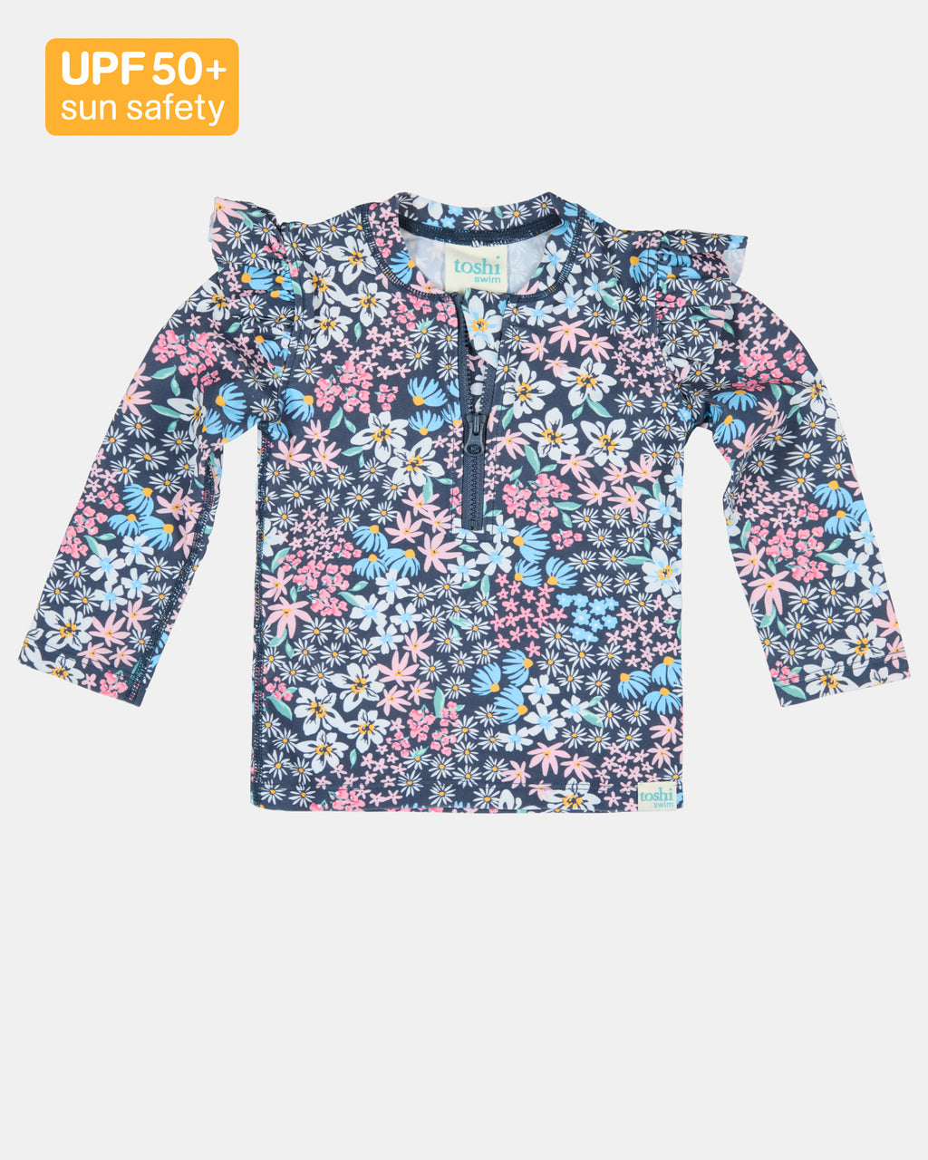 Toshi Swim Rashie Long Sleeve Ripple /wattle Dusk [sz:0]