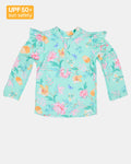 Toshi Swim Rashie Long Sleeve Ripple /waratah Mint [sz:0]