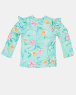 Load image into Gallery viewer, Toshi Swim Rashie Long Sleeve Ripple /waratah Mint [sz:0]
