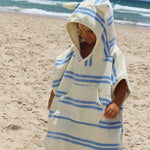 Load image into Gallery viewer, Sunnylife Kids Hooded Towel Sammy The Seagull Blue Stripe
