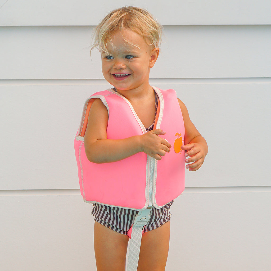 Sunnylife Kids Swim Vest 2-3 Poppy The Peach Neon Pink