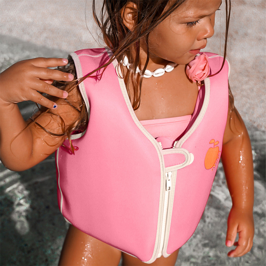 Sunnylife Kids Swim Vest 3-6 Poppy The Peach Neon Pink