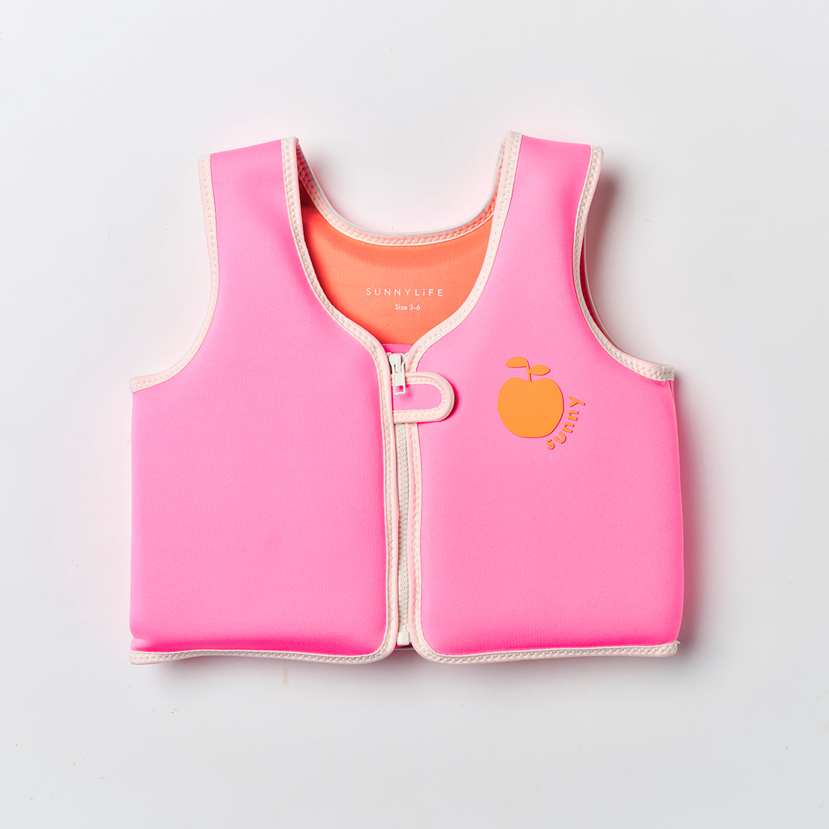 Sunnylife Kids Swim Vest 3-6 Poppy The Peach Neon Pink