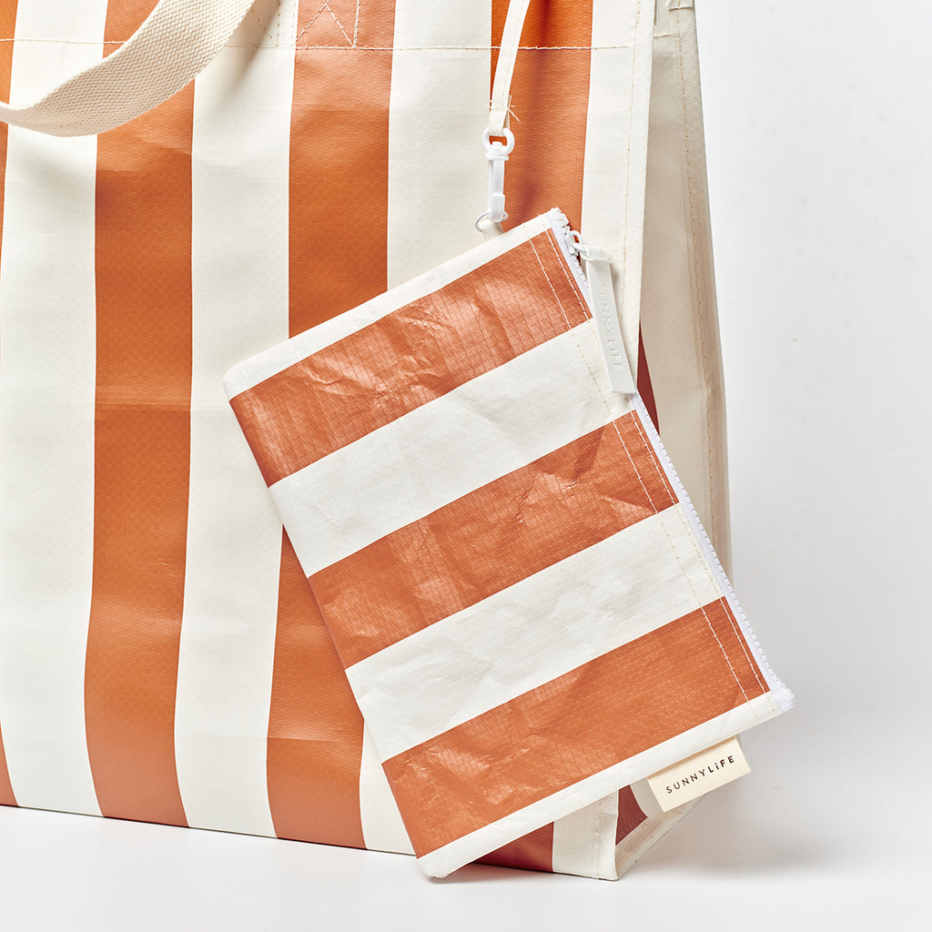 Sunnylife Carryall Beach Bag Tierra Clay Bold Stripe