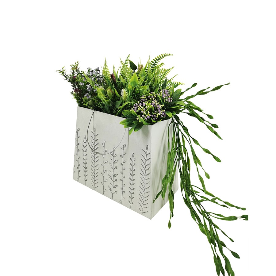 Artisan Homeware Distressed White Handbag Planter