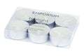 Emporium Set 6 Tealight Candles 4x4x1.5cm White