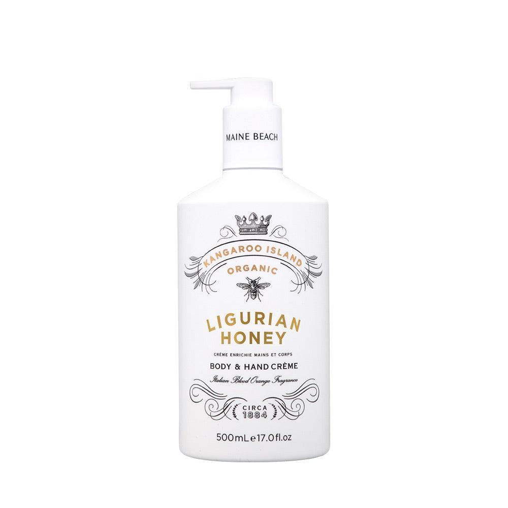 Maine Beach Organic Ligurian Honey Body & Hand CrÈme 500ml
