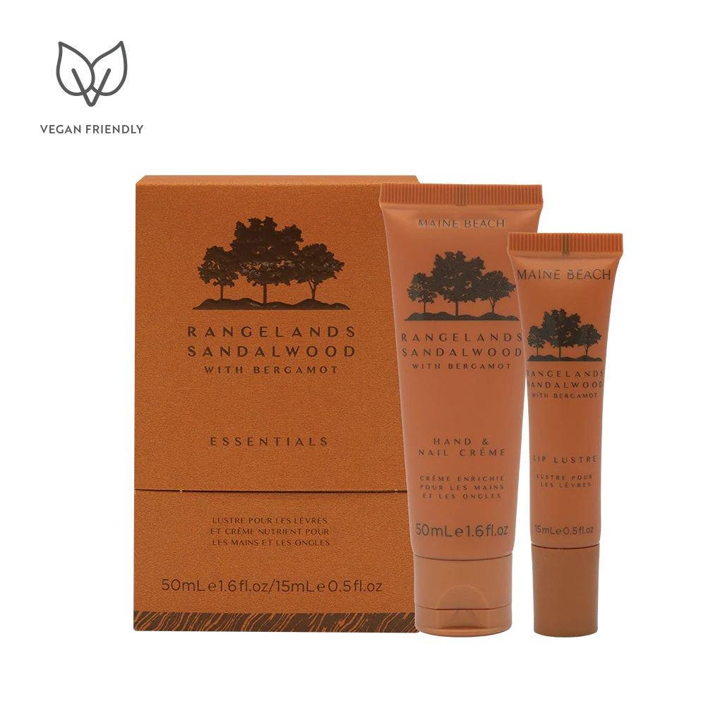 Maine Beach Rangelands Sandal Wood Essentials Set - Lip Lustre 15ml + H & N CrÈme 50ml