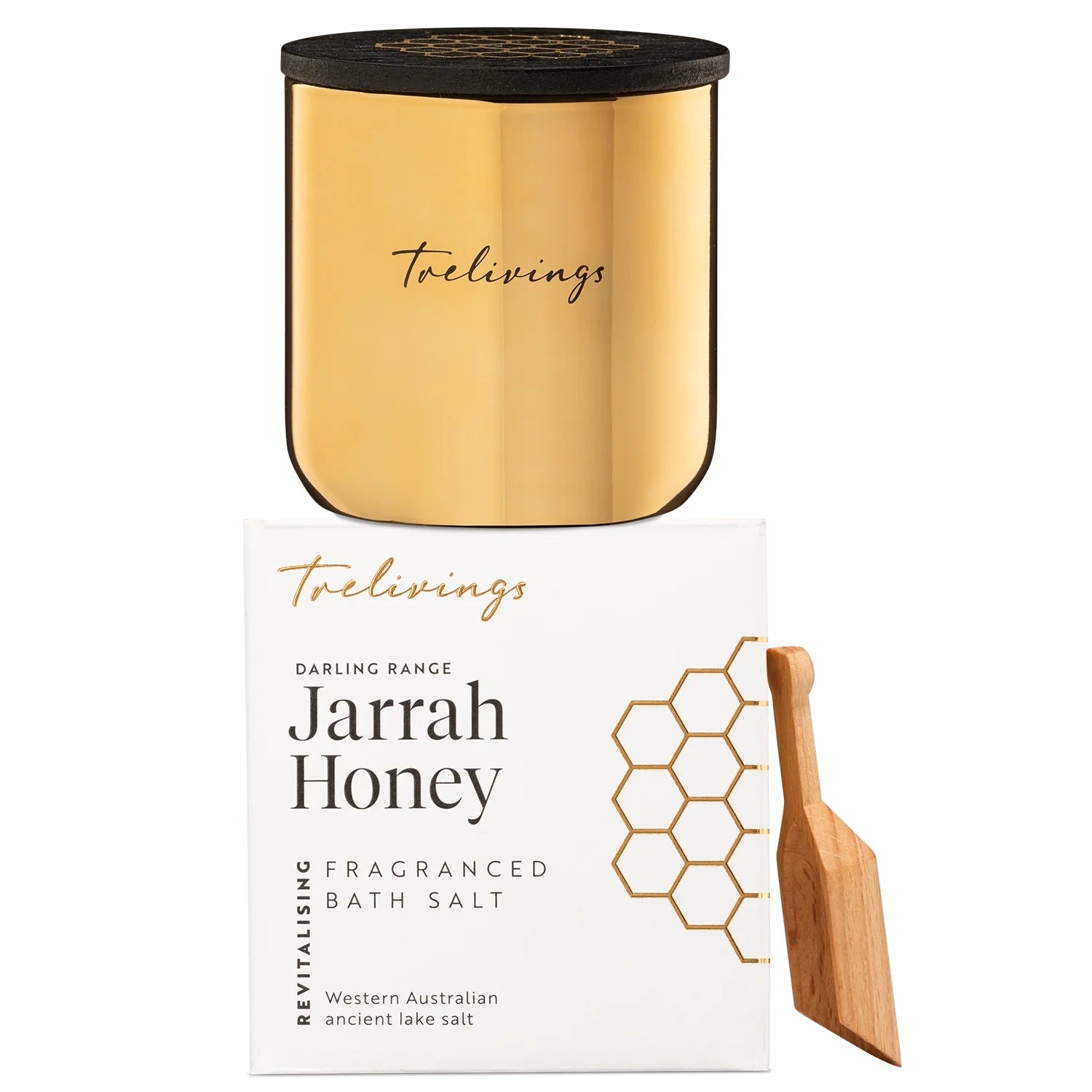 Trelivings Jarrah Honey Fragranced Bath Salt 300g Jar