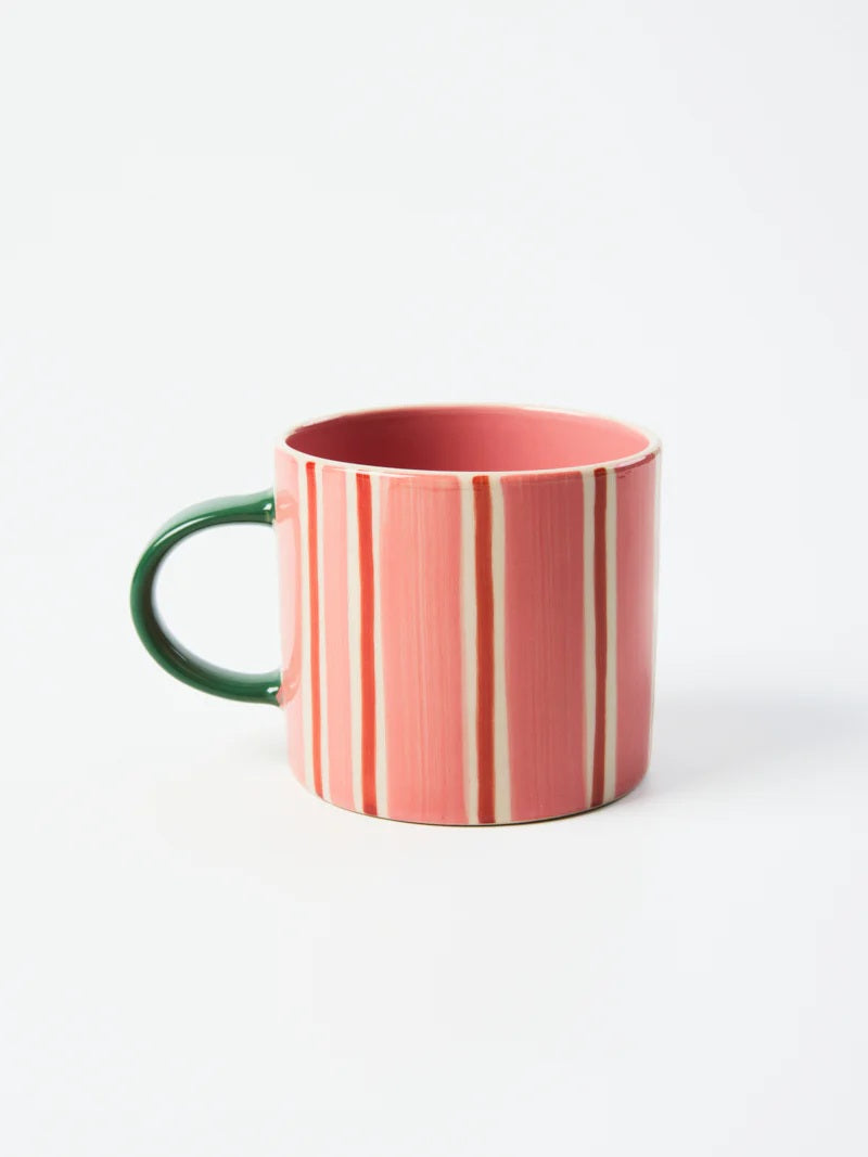 Jones & Co Bloomie Pink Stripe Mug