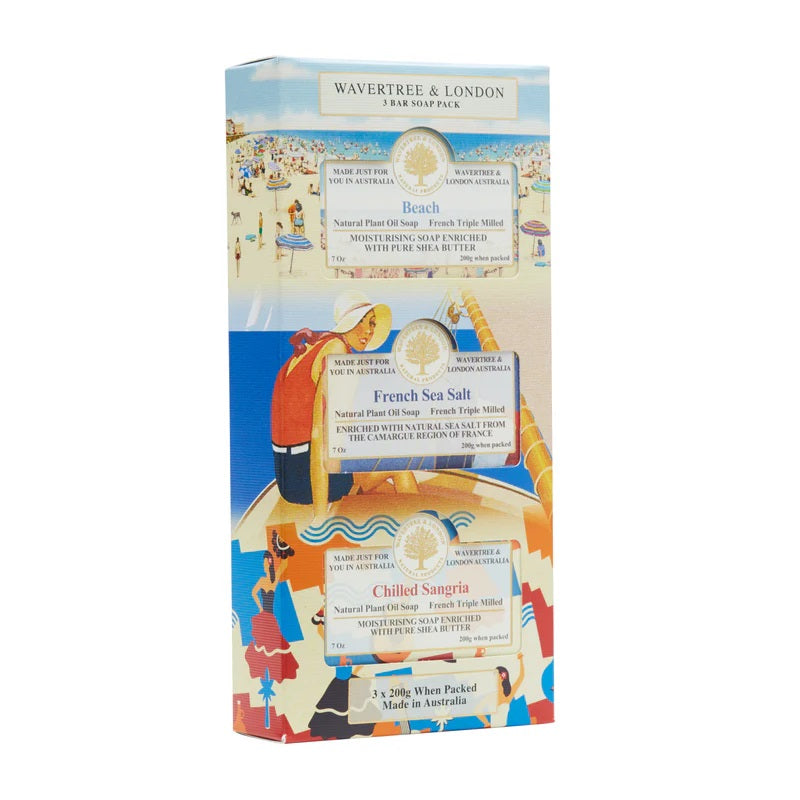 Wavertree & London Triosoap Gift Set Destination - Beach/french Sea Salt/chilled Sangria