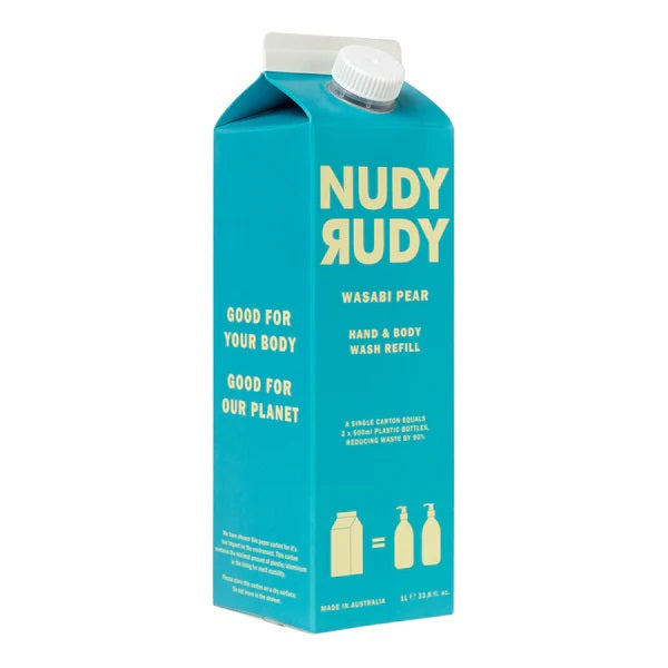 Nudy Rudy Wasabi Pear Hand/body Wash Refill 1 Litre