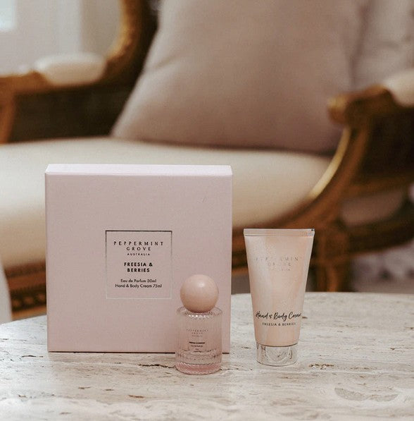 Peppermint Grove Perfume & Hand Cream & Body Cream Gift Set - Freesia & Berries