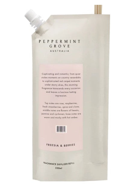 Peppermint Grove Diffuser Refill 350ml Pouch - Freesia & Berries