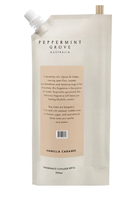 Peppermint Grove Diffuser Refill 350ml Pouch - Vanilla Caramel