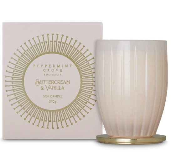 Peppermint Grove Large Soy Candle 370g - Buttercream & Vanilla